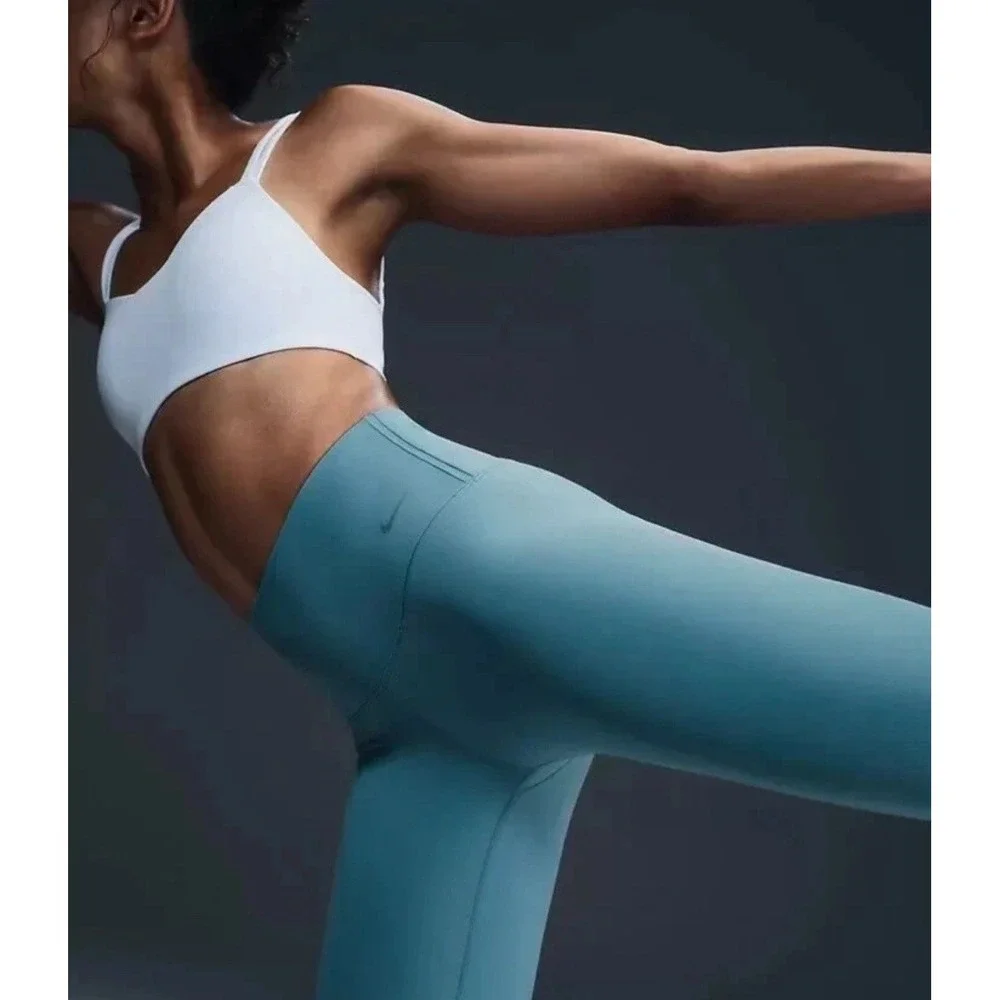 Nike‎ Zenvy Gentle Support High Waisted 7/8 Leggings Womens Medium Blue DQ6015